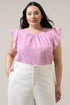 Hermas Striped Ruffle Top Curve